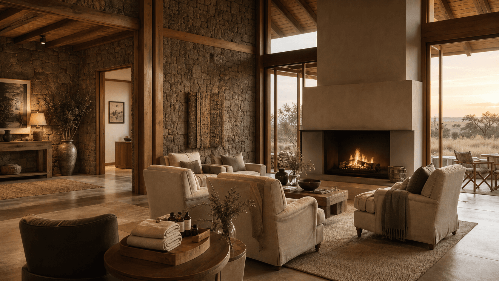 A serene luxury hospitality lounge